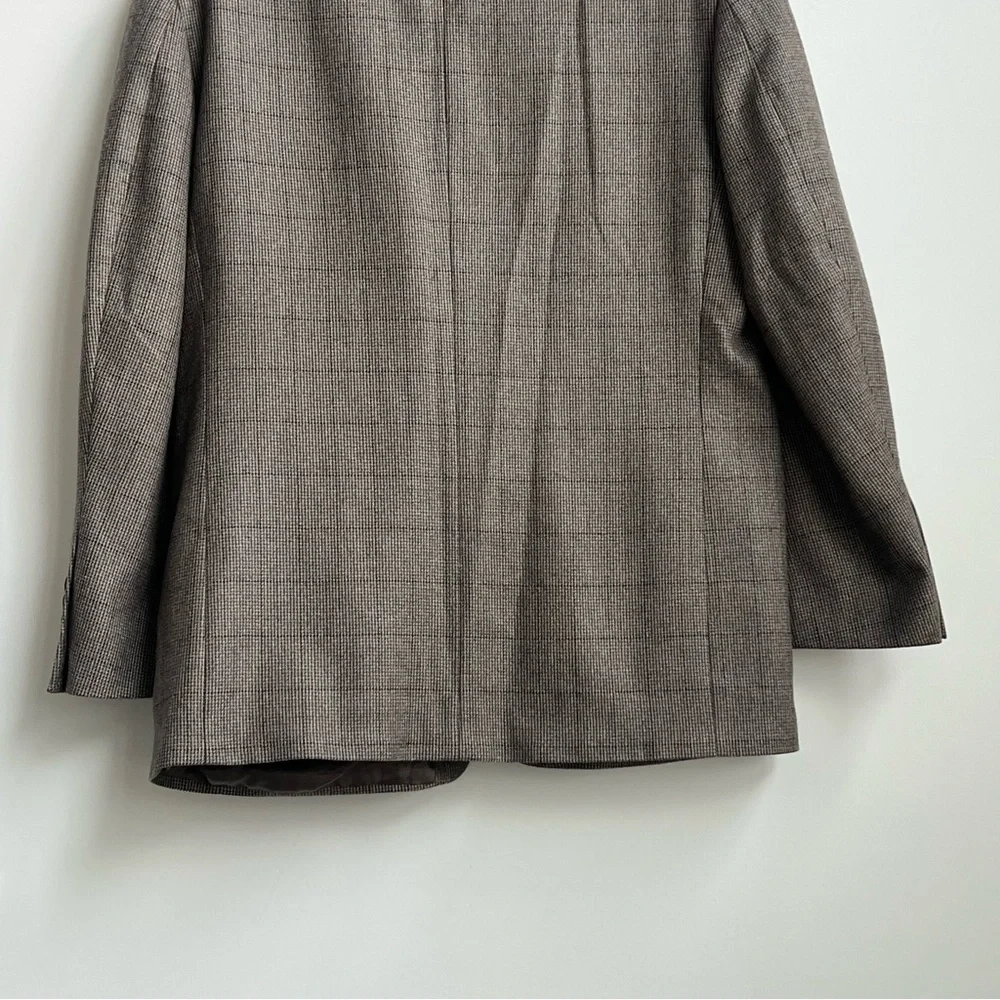 Oscar De La Renta Blazer Mens 44R Brown LambsWool Cashmere Sport Coat Jacket